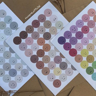Sticker tròn đa dạng biểu cảm trang trí Bullet Journal/ Planner