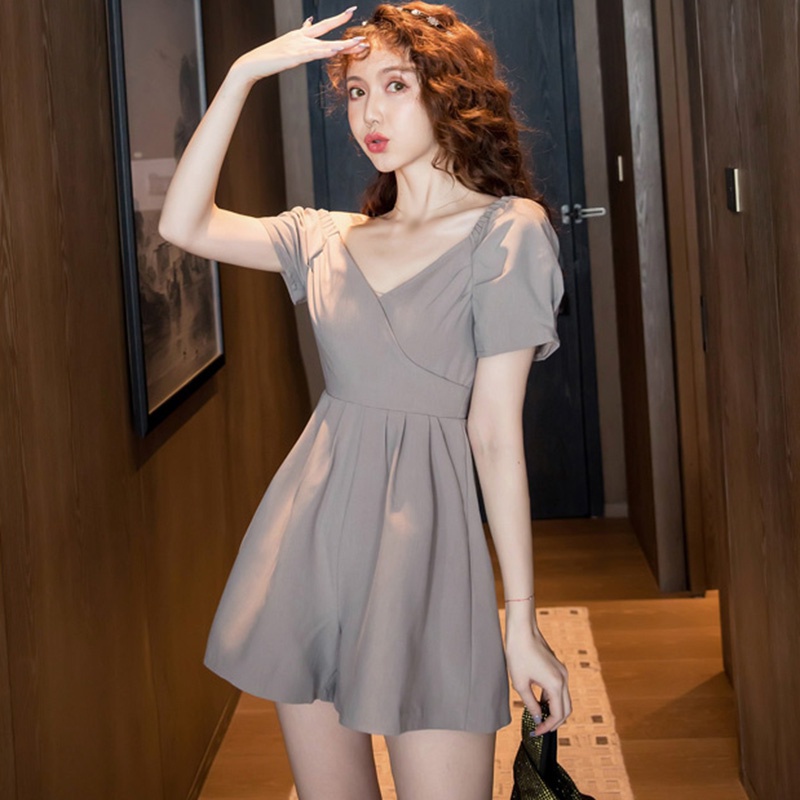 Jumpsuit Cổ Chữ V Khoét Sâu Thiết Kế Mỏng Quyến Rũ Thời Trang Mùa Hè Dành Cho Nữ