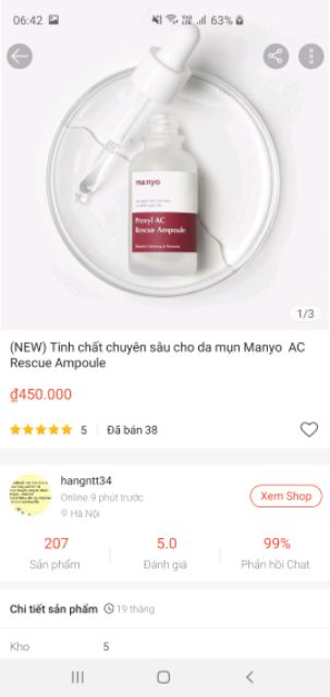 Tinh chất dưỡng da mụn Manyo AC rescue ampoule