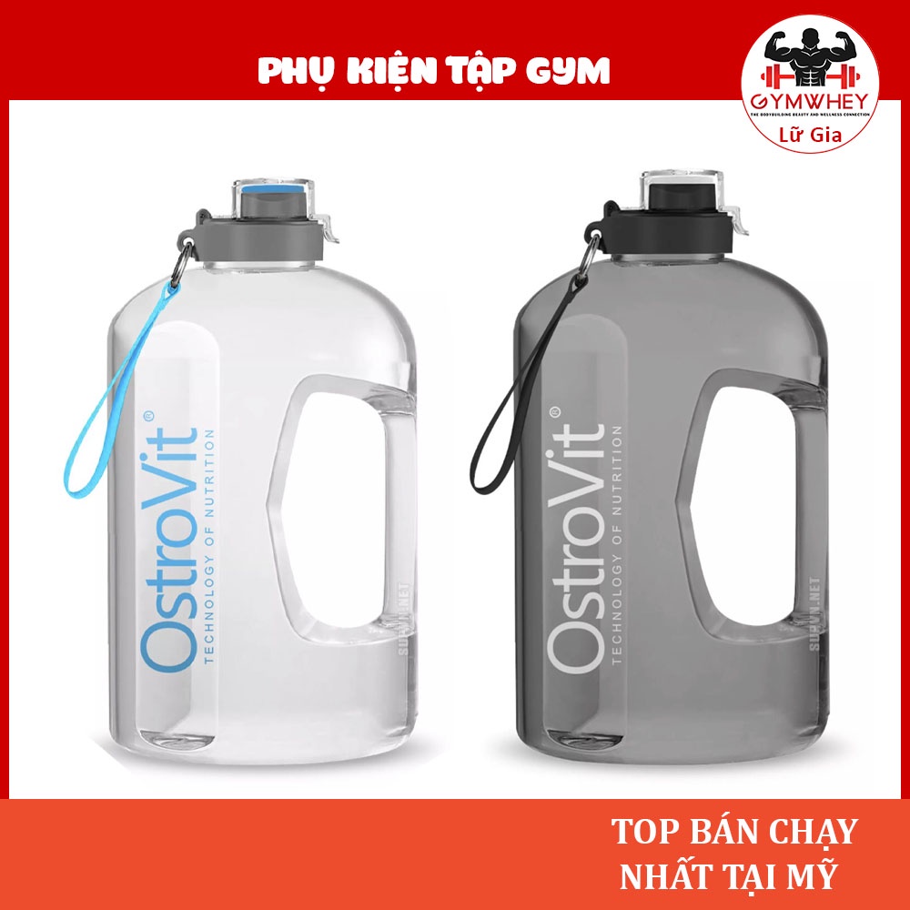 Bình Nước Thể Thao Shaker Ostrovit 2.2 Lít Có Quai Xách Cao Cấp - An Toàn Cho Người Dùng