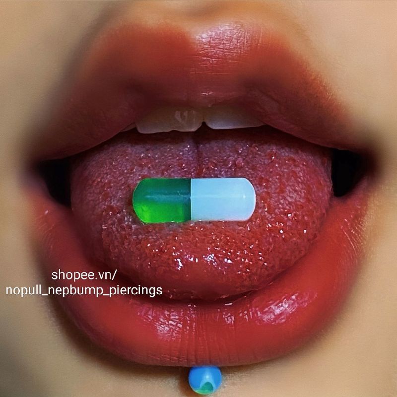 KHUYÊN LƯỠI NHIỀU MÀU - Khuyên Lưỡi Cá Tính - Thép Y Tế Không Gỉ - 15mm/18mm