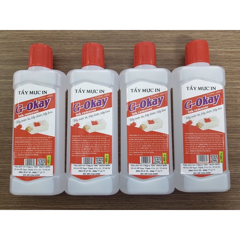 DUNG DỊCH CHẤT TẨY ĐA NĂNG MỰC IN - MỰC DATE - TẨY KEO SIÊU TỐC G-Okay 400ml