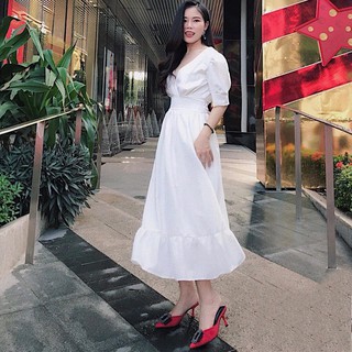 Đầm trắng đuôi cá( KÈM HÌNH THẬT)