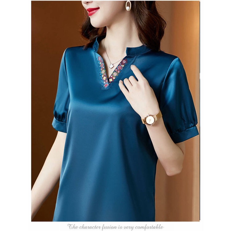 Áo Sơ Mi Cổ V Tay Ngắn Dáng Rộng Thời Trang Mùa Hè Tinh Tế Cho Nữ 2022 | BigBuy360 - bigbuy360.vn