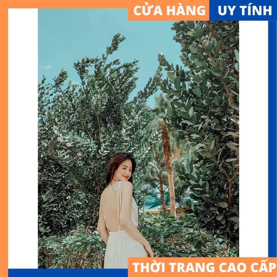 Đầm 2 dây cổ đổ hở lưng chất lụa sang trọng [HÀNG CAO CẤP]