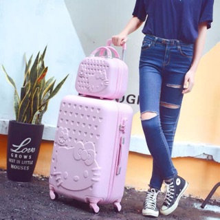 Sét vali mèo kity size 20 kèm cốp-