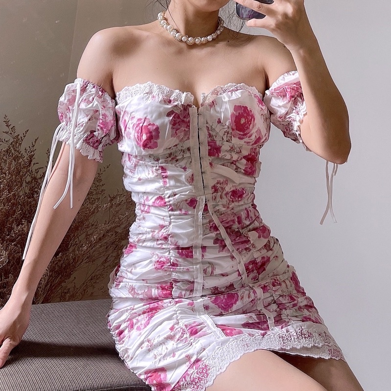 Đầm hoa cúp ngực (hình thật của shop)