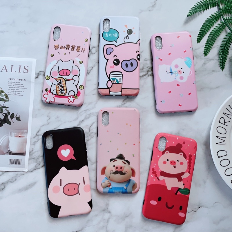 Ốp Lưng iphone X/Xs Chất Liệu IMD Hình Heo Ngộ Nghĩnh