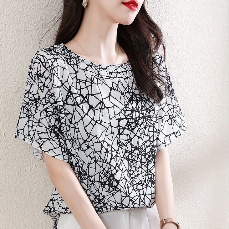Áo Thun Tay Ngắn Cổ Tròn Dáng Rộng Thời Trang Mùa Hè Phong Cách Hàn Quốc Cho Nữ Plus Size