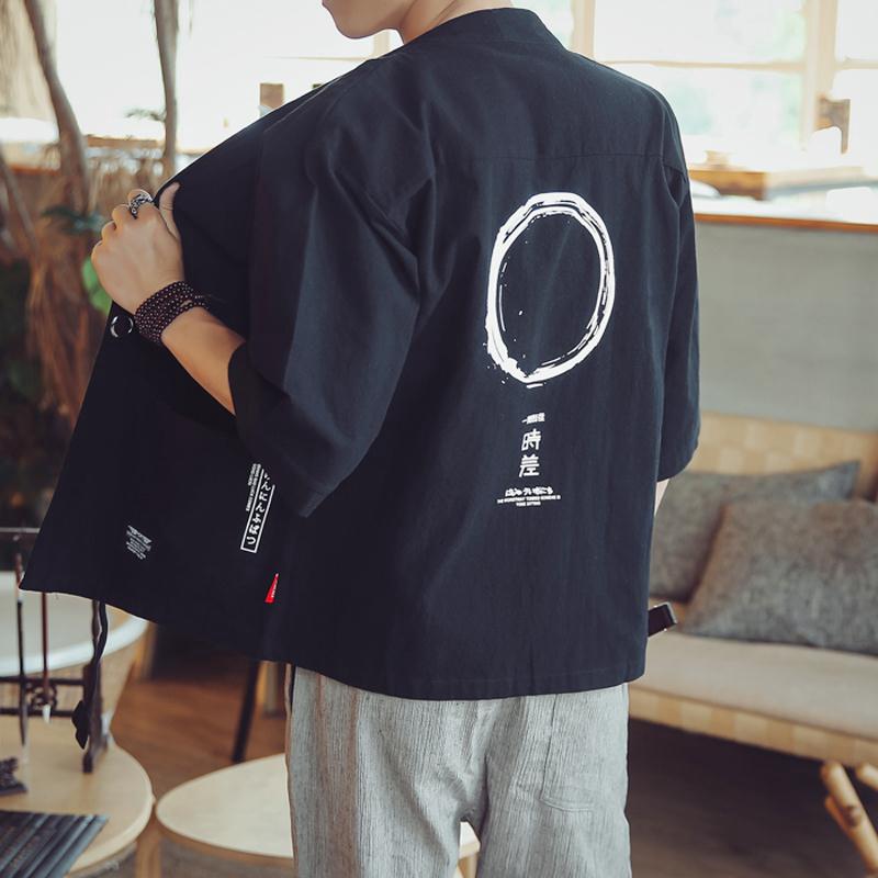 Áo Khoác Kimono Ngắn Tay Cá Tính Dành Cho Nam