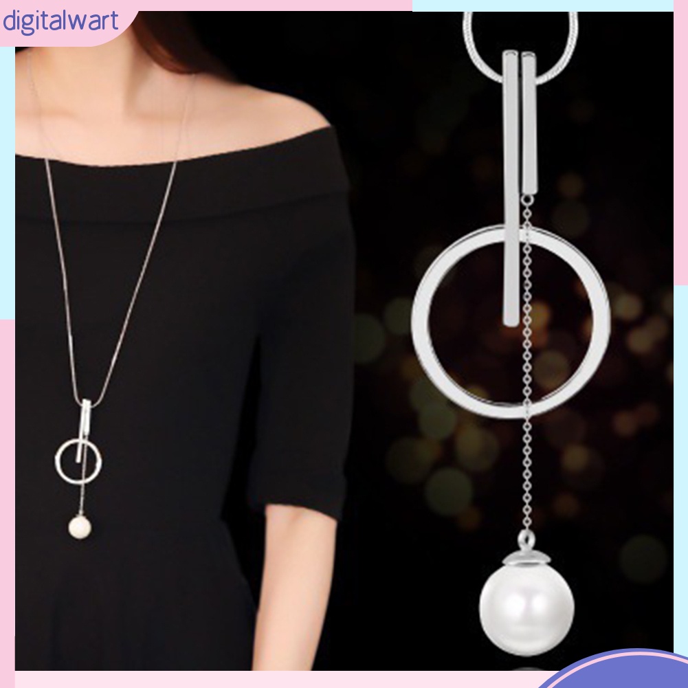 Vòng cổ Mặt Tròn Đính Ngọc Trai Nhân Tạo Thời Trang