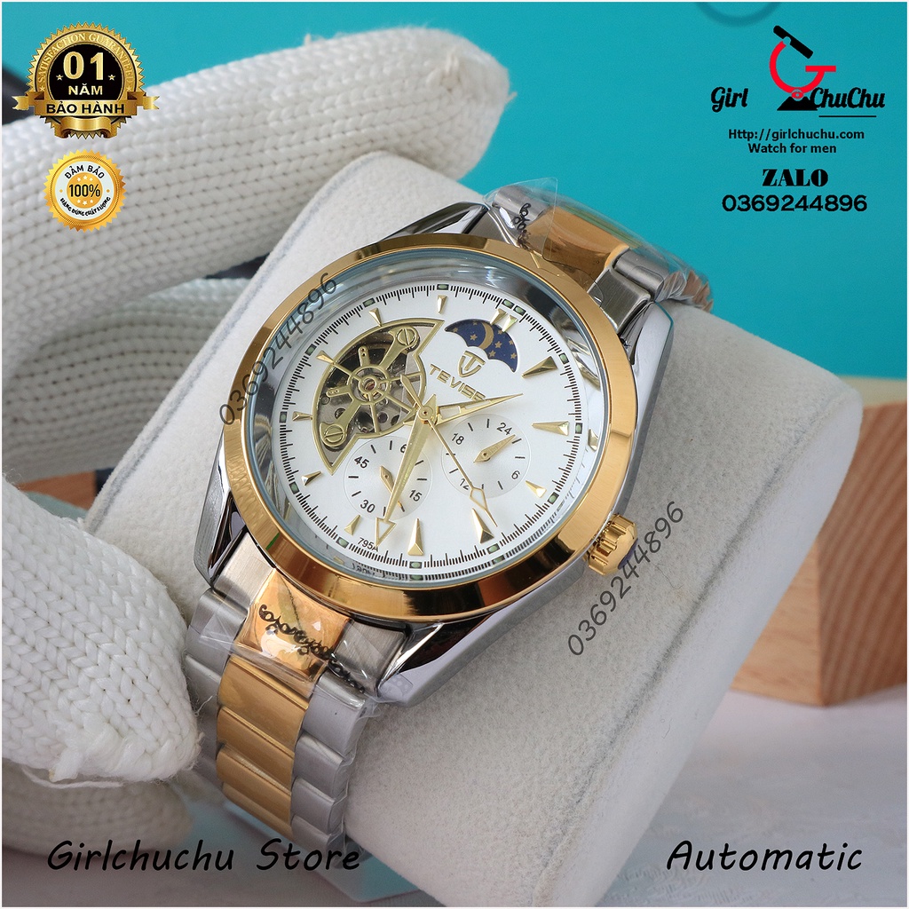 Đồng hồ nam Tevise chạy cơ với thiết kế lộ full máy cơ, kiểu dáng thời trang trẻ trung, đẳng cấp