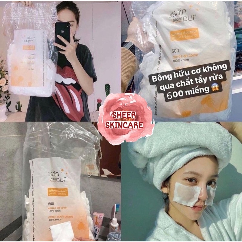 Bông tẩy trang hữu cơ Tetra nội địa Pháp