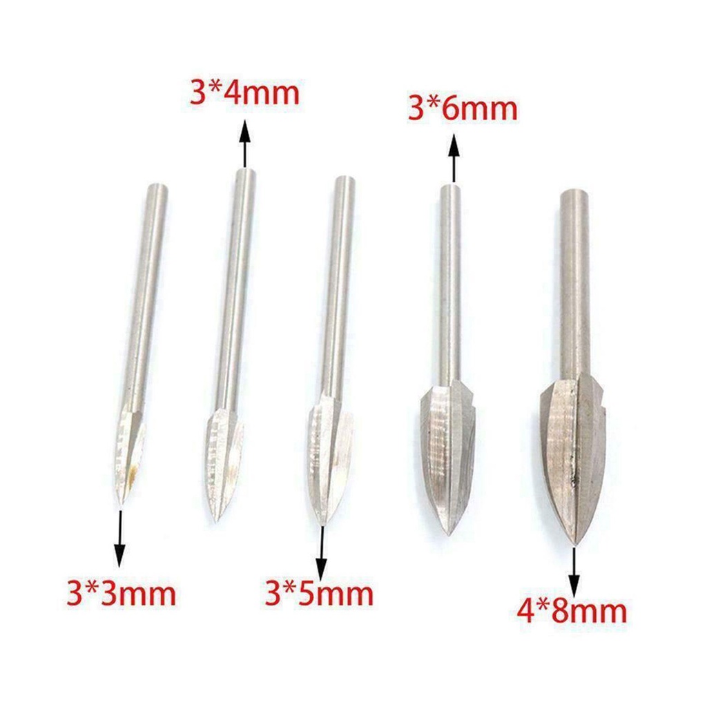 Bộ 5 Mũi Khoan Chạm Khắc Gỗ Chuyên Dụng
