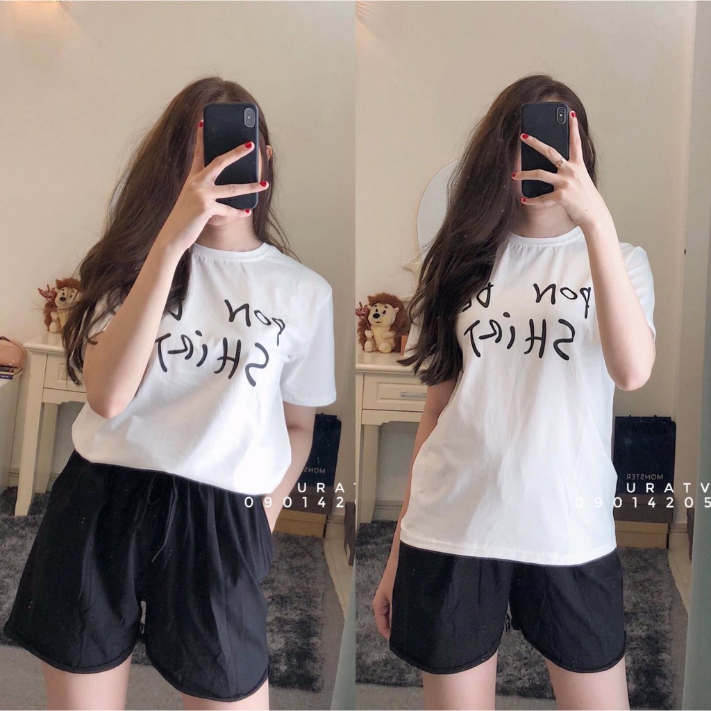 [FREESHIP - ẢNH THẬT] SET thun BỘ ĐÙI + áo in PON DE SHIRT