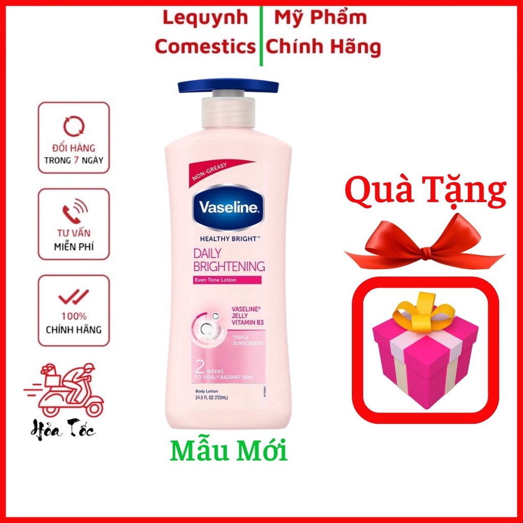 [Hàng Chính Hãng]Sữa Dưỡng Thể Vaseline Healthy White UV Lightening 725ml dưỡng da sáng khỏe mịn màng