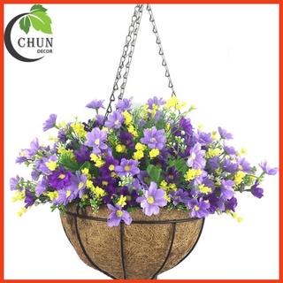 Hoa giả, giỏ hoa treo ban công, cửa sổ, mái hiên, giỏ hoa trang trí nhà cửa, cửa hàng, văn phòng nhiều mẫu