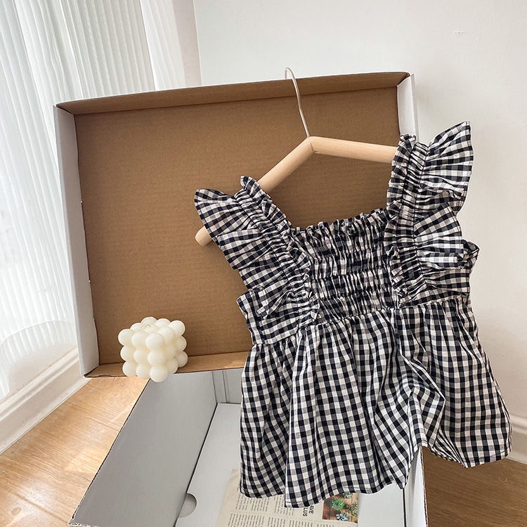 [Babycat] Hàng Có Sẵn Set Áo Sơ Mi Cotton Sát Nách Màu Trơn + Quần Short Màu Trơn Phong Cách Nhật Bản Hàn Quốc Cho Bé Gái