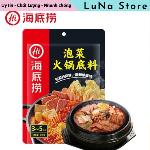 Lẩu Kim chi 240g - cốt lẩu Haidilao đủ vị, date mới, ngon như ăn nhà hàng - LuNa Store