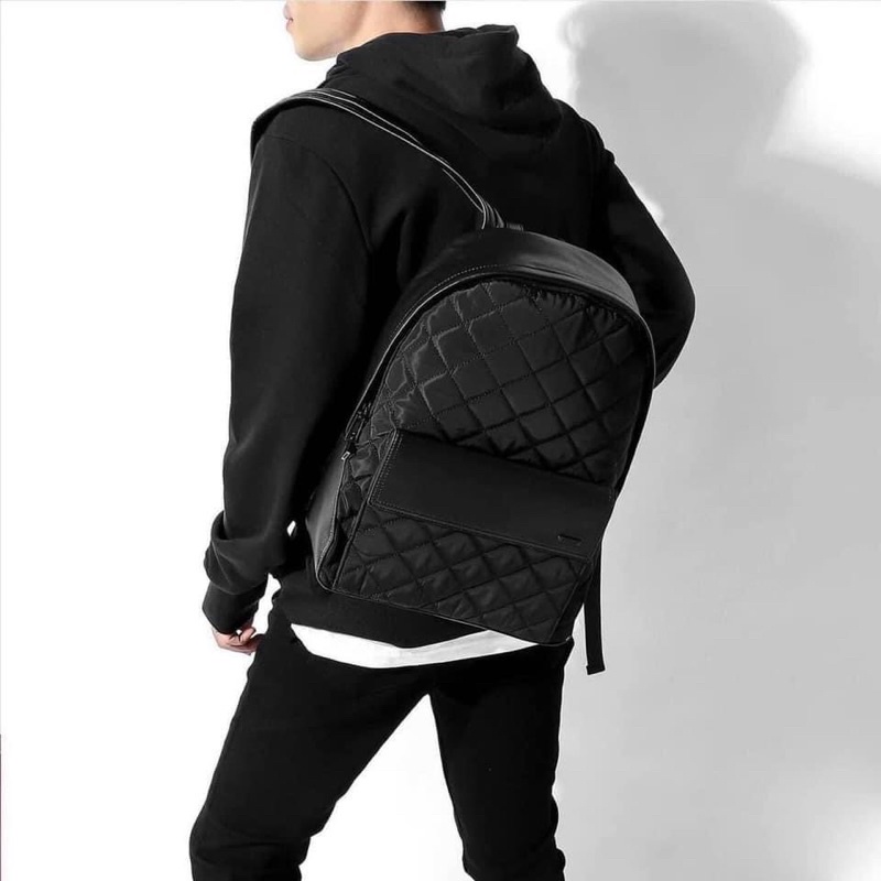 TNS-Balo unisex cực kỳ trend Pedrio backpack chần trám màu đen