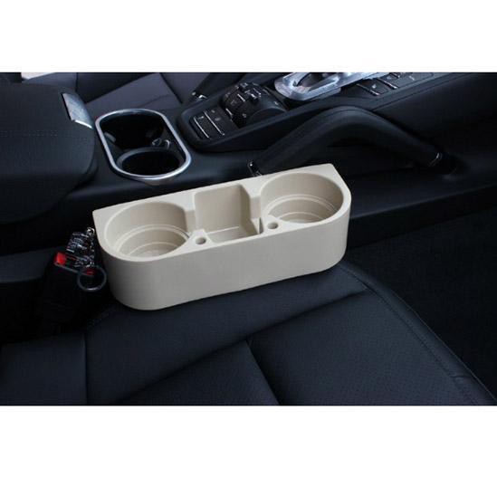 Bộ 2 khay để đồ khe ghế cho ô tô cao cấp (Màu Be)