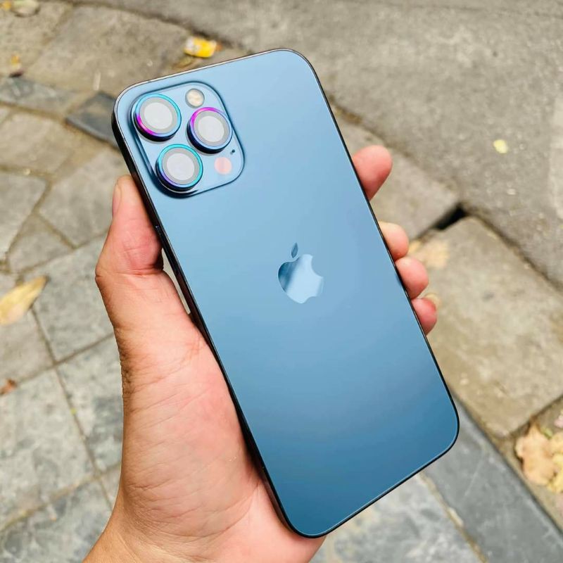 CHÍNH HÃNG Dán từng mắt camera Kuzoom cho iPhone 12 Mimi, 12, 12 Pro, 12 Pro Max, 11 Pro Max xanh titan 7 màu CẦU VỒNG