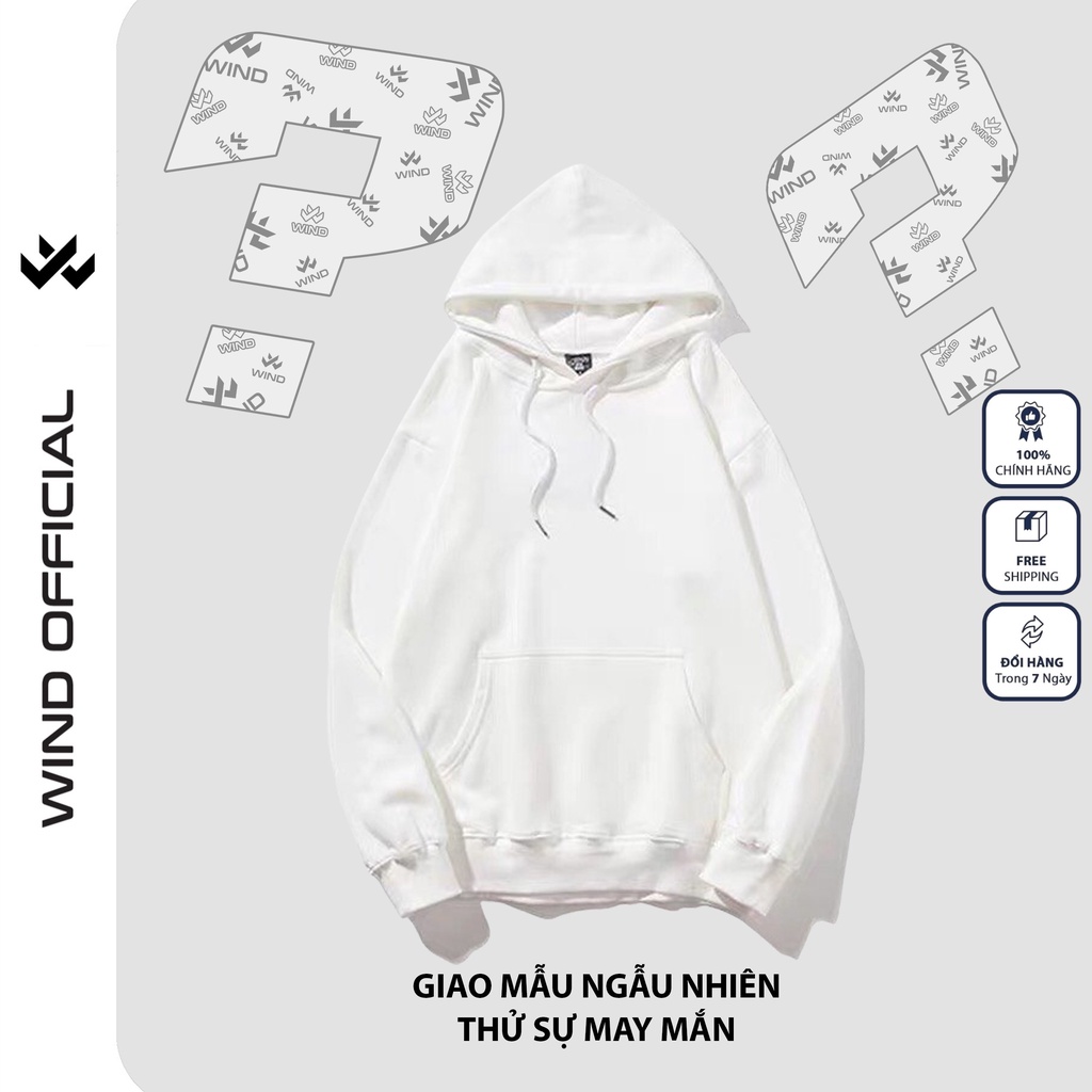 Áo khoác hoodie nữ WIND unisex form rộng nam nữ nỉ Ngẫu Nhiên thử sự may mắn oversize