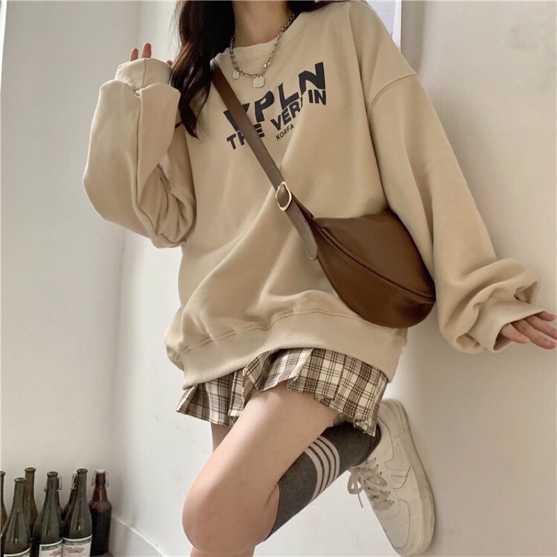 [RẺ VÔ ĐỊCH] Set nỉ sweater kèm chân váy Nữ -Bộ  màu nude basic xinh xắn, dễ thương phong cách hàn quốc Ullzang
