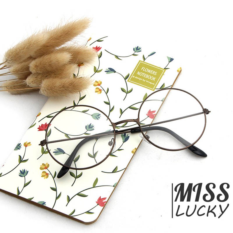 Kính mắt gọng tròn trong suốt kiểu dáng đơn giản thời trang