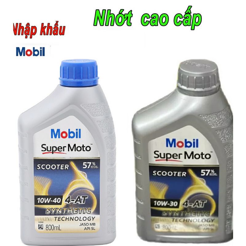 Nhớt xe tay ga Mobil Super Moto Scooter 10W-40 , 10w-30 dầu nhớt xe tay ga