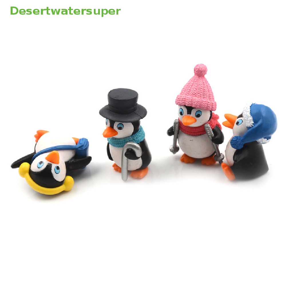 Set 4 Mô Hình Chim Cánh Cụt Mini Trang Trí Tiểu Cảnh