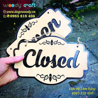 Bảng Gỗ Open - Close - Mở - Đóng