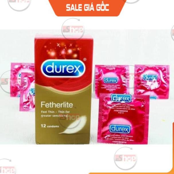 [Hàng Chính Hãng]  Bao cao su Durex Fetherlite Size 52mm - Hộp 12 cái, Bcs Siêu Mỏng, Nhiều Gel Kéo Dài Thời Gian Yêu.