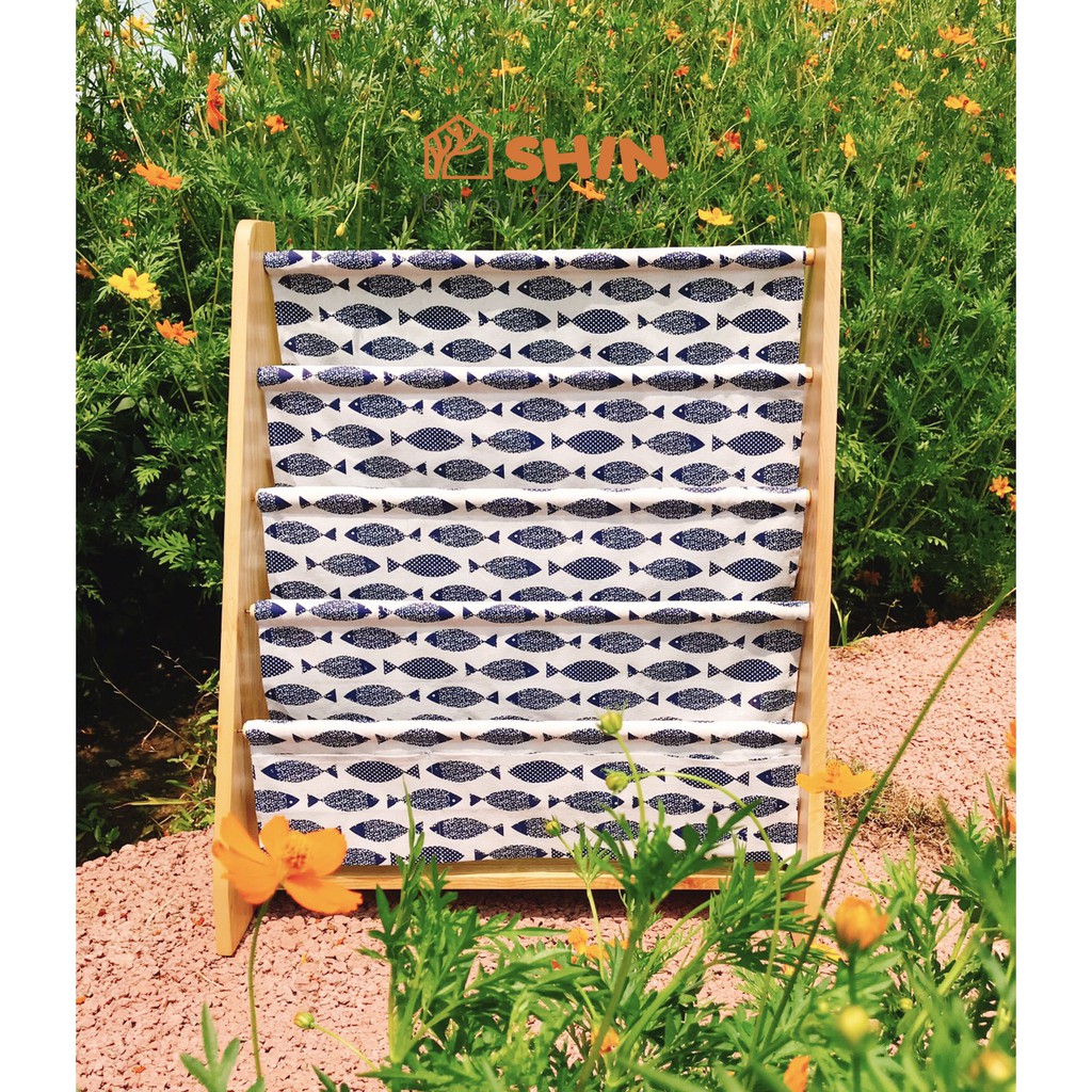 Kệ sách gỗ vải cực yêu cho bé cưng