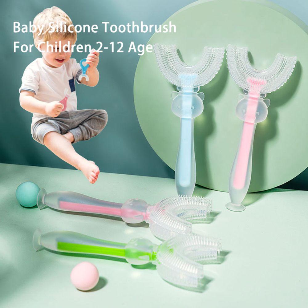 AUGUSTINA Bàn Chải Đánh Răng Hình Chữ U Thiết Kế Đơn Giản ​Bàn Chải Đánh Răng Chuyên Dụng Dành Cho Bé 2-12 Tuổi