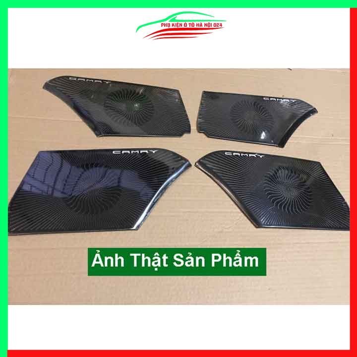 Bộ ốp màng loa Camry 2019-2022 chuẩn theo xe vân Titan chống xước trang trí nội thất ô tô