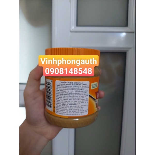 [340g – NẮP CAM] BƠ ĐẬU PHỘNG MỊN [USA] AMERICAN GARDEN Peanut