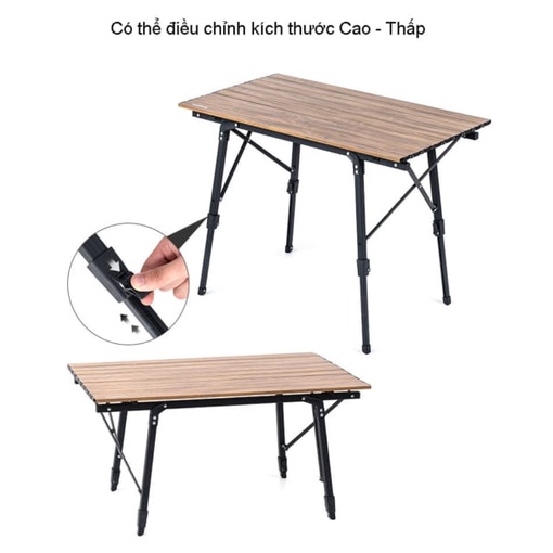 Bàn xếp du lịch gấp gọn, nâng hạ chiều cao chính hãng  NatureHike - NH19Z003-D