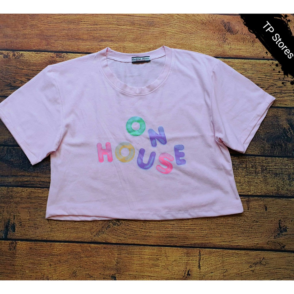 Áo in ONHOUSE (Đen, Hồng nhạt)