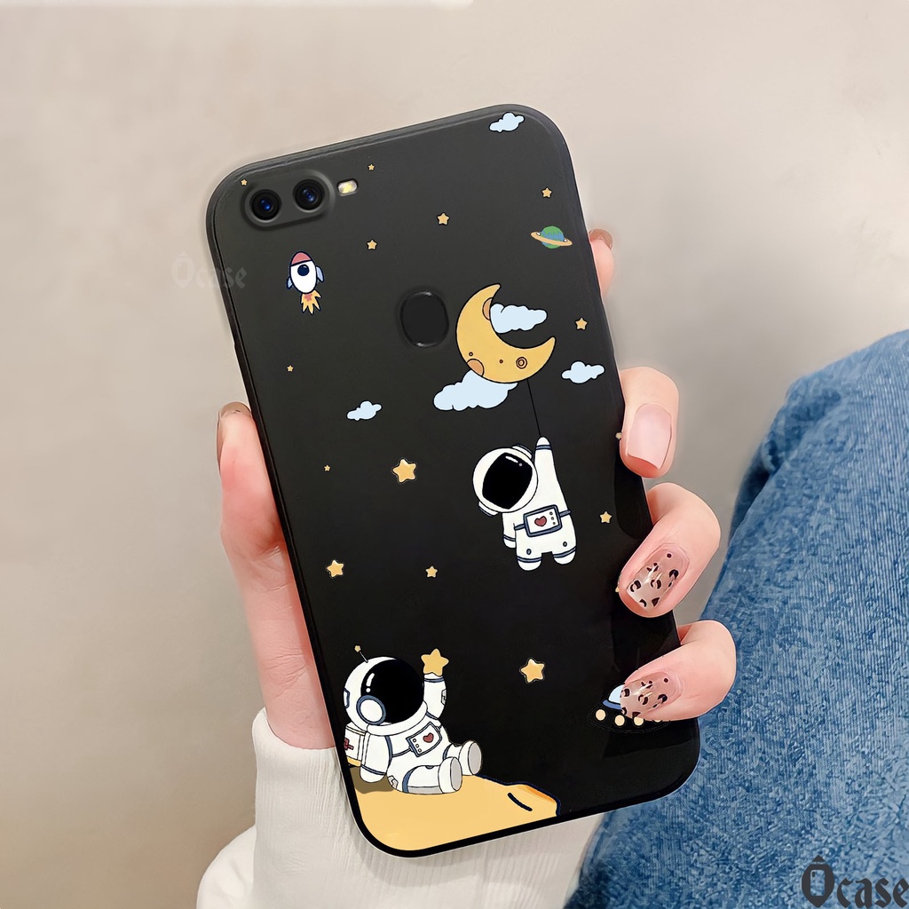 Ốp lưng Oppo A7 / A5s / A12 / A12s in hình Nasa L.V vũ trụ và N.I.K.E cạnh viền vuông có bảo vệ camera