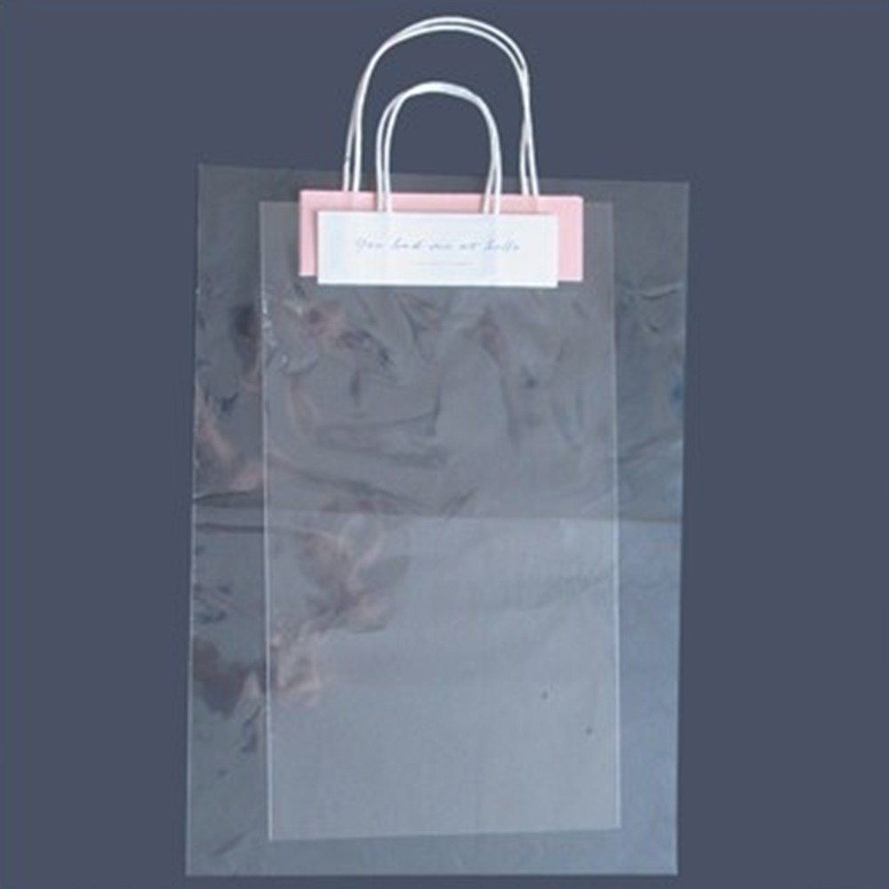 10 chiếc túi hoa contatiner Túi nhựa trong suốt PVC chống nước có tay cầm để tặng quà