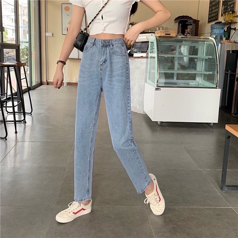 Quần baggy jean Suông nữ trơn Cao Cấp 2 Màu Đâm Nhạt 🍒 Freeship Hình Thật Trải Sàn | BigBuy360 - bigbuy360.vn