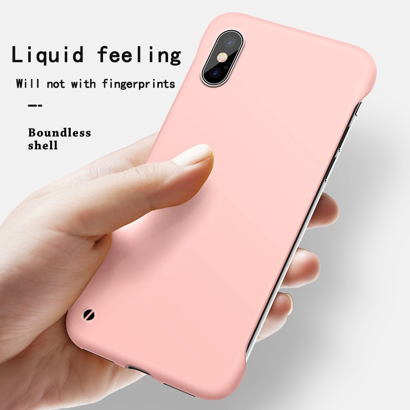 Ốp điện thoại PC cứng và mỏng không viền thiết kế màu trơn cho iPhone XR X XS Max 11 Pro MAX 6 6S 7 8 Plus