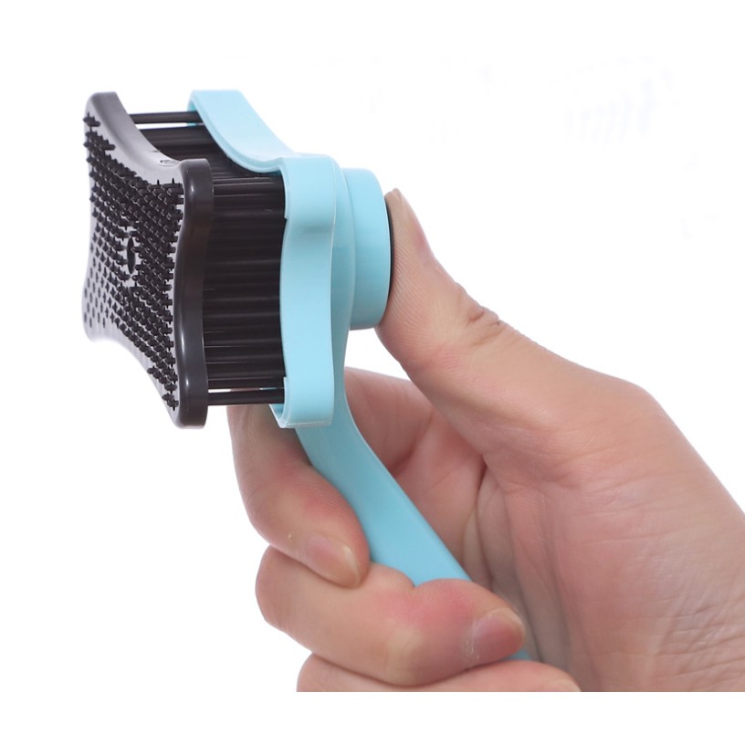 Bàn chải lông silicon mini có nút lấy lông - Chó Mèo