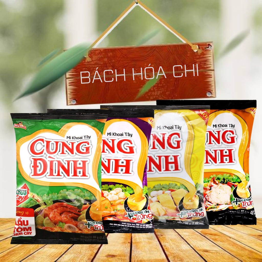 Thùng 30 gói mì khoai tây Cung Đình 80g