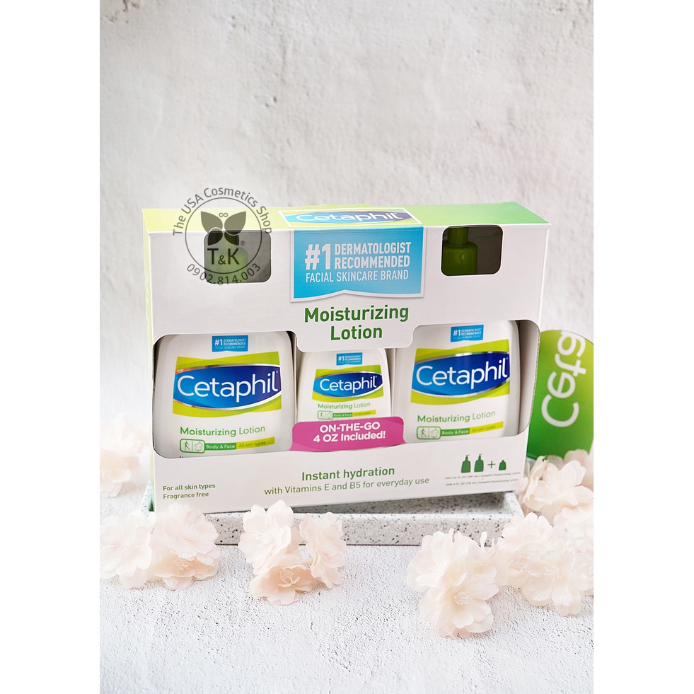 BỘ SỮA DƯỠNG THỂ TOÀN THÂN CETAPHIL (2 CHAI 591ML + 1 CHAI 118ML)