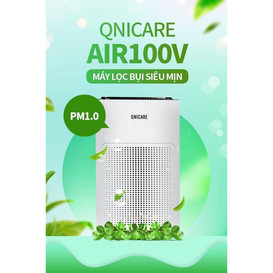 (GIÁ HỦY DIỆT) Máy lọc không khí HÀN QUỐC QNICARE AirQ-100V cảm biến PM1.0 với hợp bộ lọc tích hợp HEPA H13