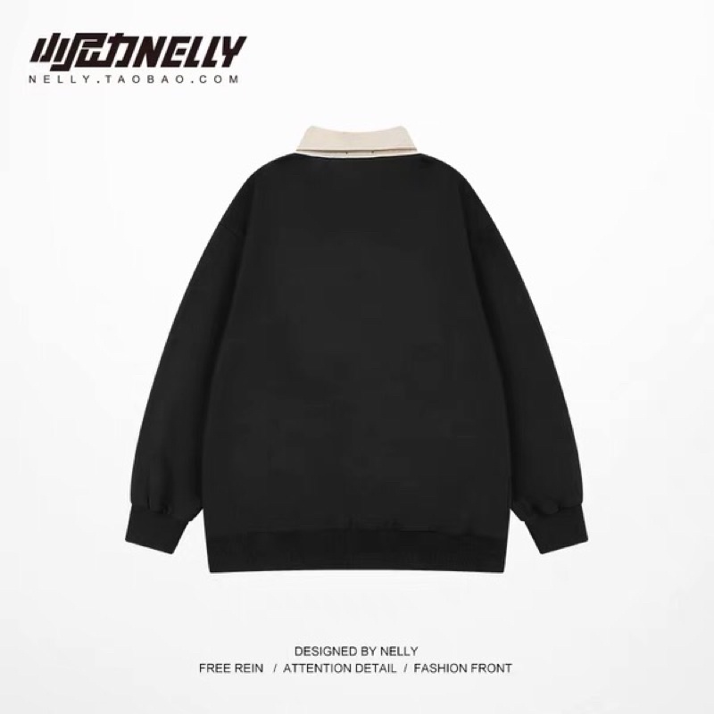 Áo phông nelly polo dài tay (có sẵn) cổ vàng optimist