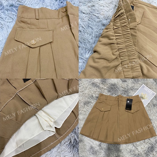 Chân váy xếp ly nữ lưng cao túi sườn chun sau có BIGSIZE chất kaki dày dặn tôn dáng cực xinh CV30