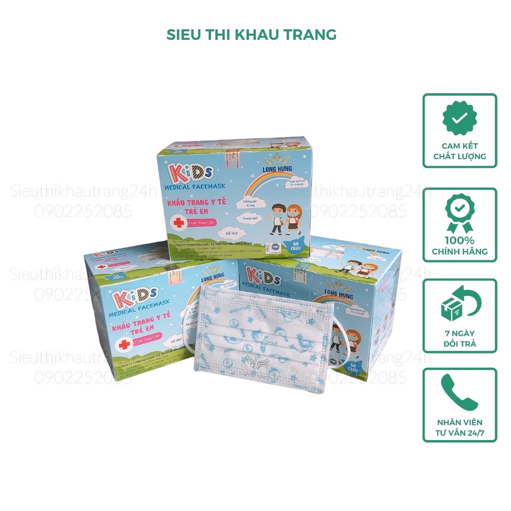 Khẩu Trang Y Tế Trẻ Em Kháng Khuẩn LOKA KIDs Mask In Hình Hoạ Tiết Cho Bé Từ 3-10 Tuổi